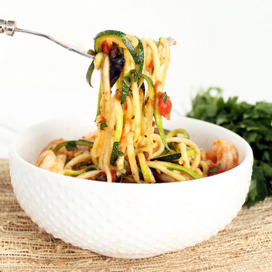 Shrimp Zucchini Pasta Puttanesca