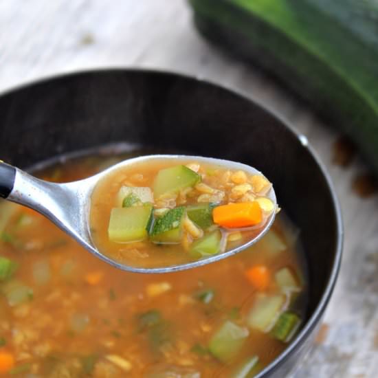 Moroccan Zucchini and Lentil Soup