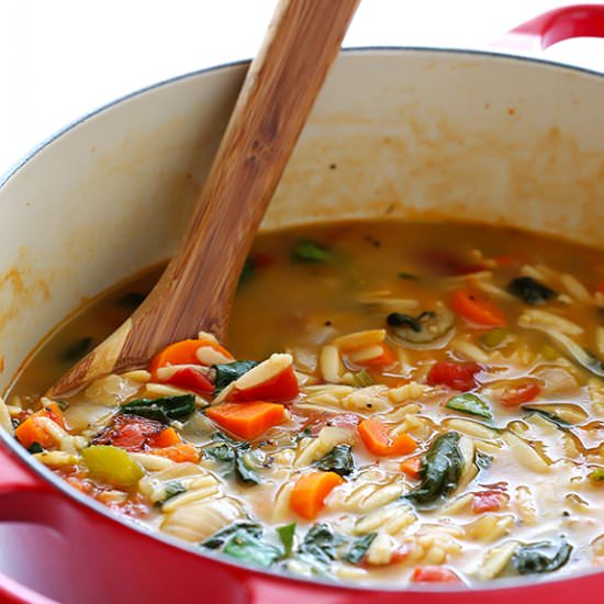 Italian Orzo Spinach Soup