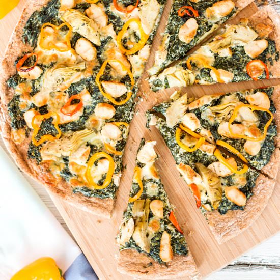Spinach Artichoke & Chicken Pizza