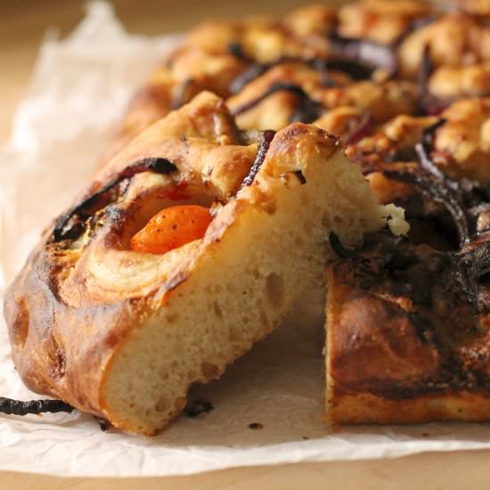 Tomato, Onion and Cheese Focaccia