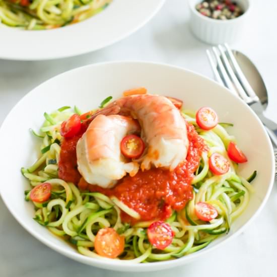 Zucchini noodles with Tomato Sauce