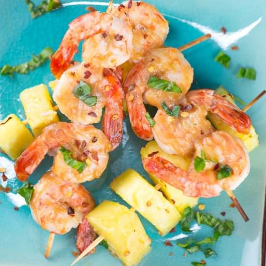 Shrimp & Pineapple and Peanut Sauce