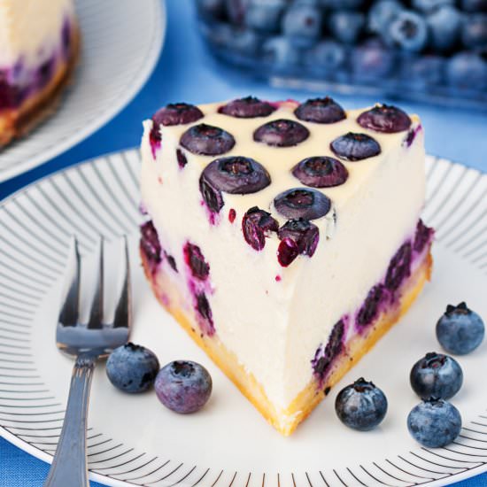 Lemon Cheesecake with Blueberries