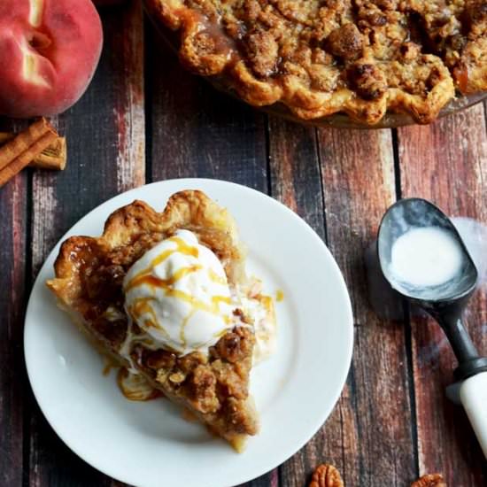 Maple Bourbon Brown Butter Peach Pie