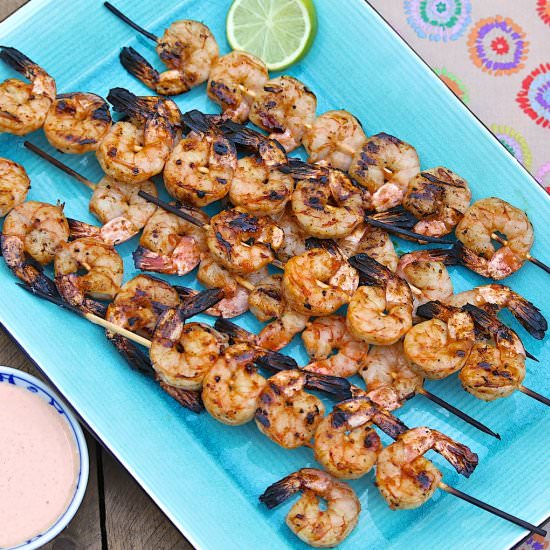Apricot Shrimp with Harissa Aioli