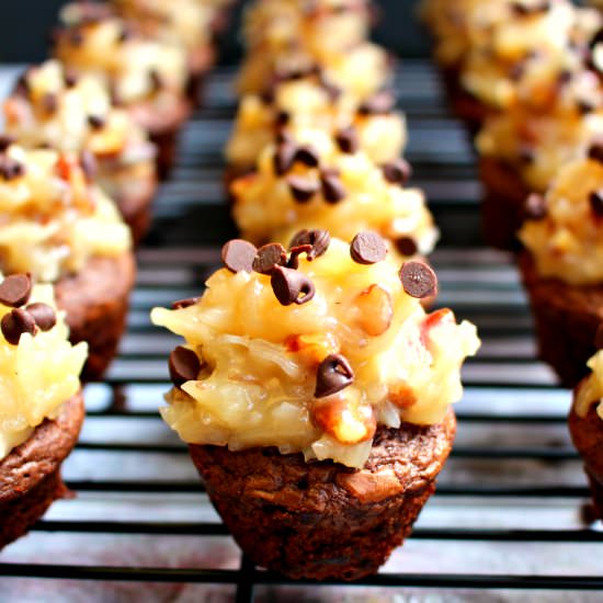 German Chocolate Brownie Bites