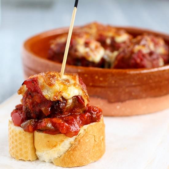 Meatballs with Melted Mozzarella