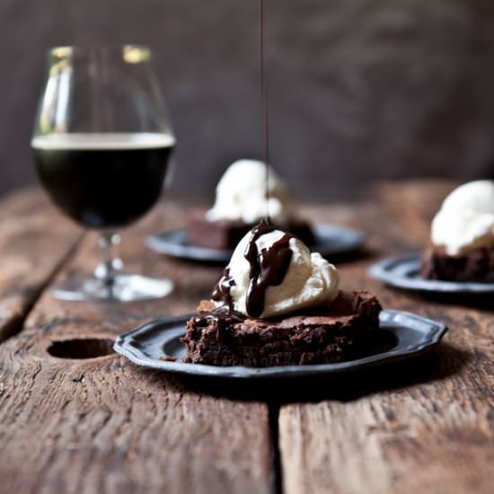 Pumpkin Porter Beer Brownies Sundae