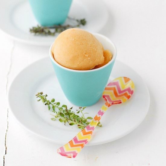 Peach-Thyme Sorbet with Bourbon