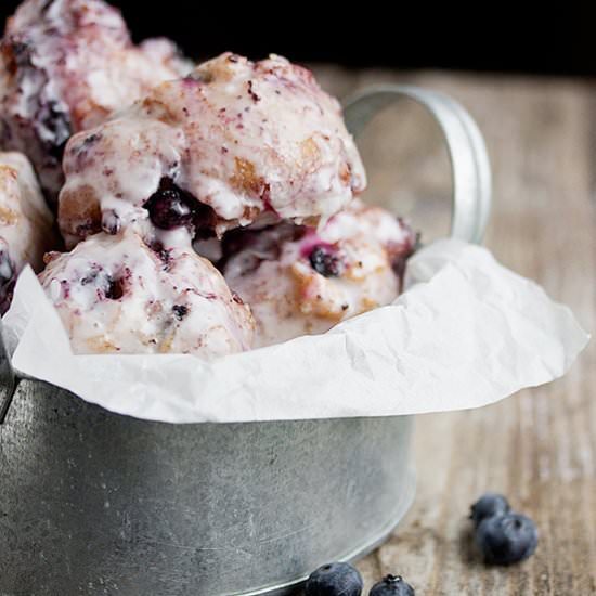 Glazed Fresh Blueberry Fritters