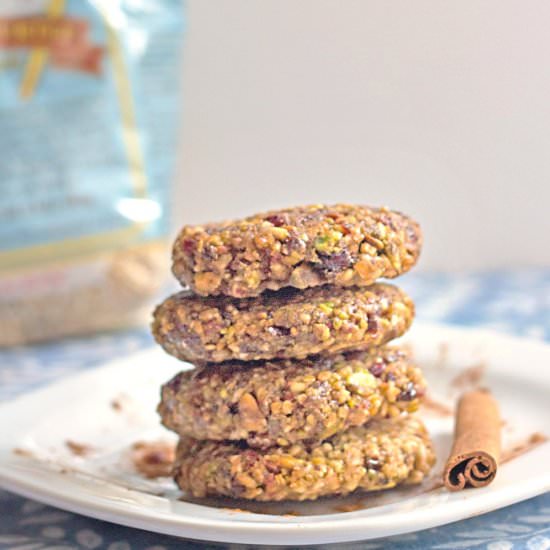 No Bake Pistachio Oat Cookies