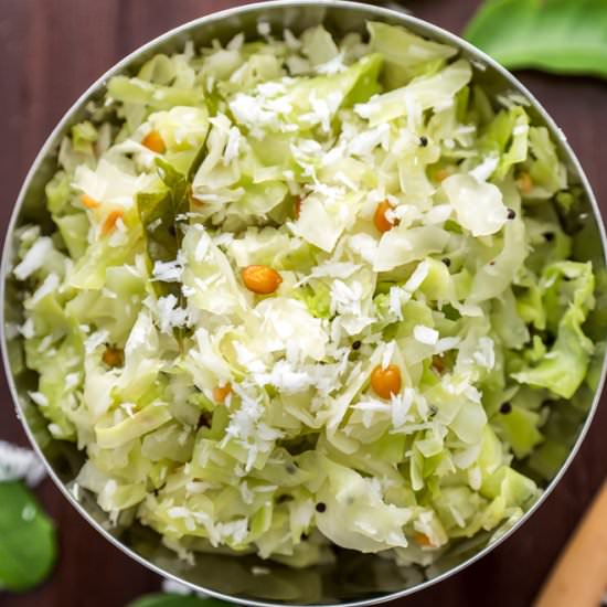Cabbage Poriyal