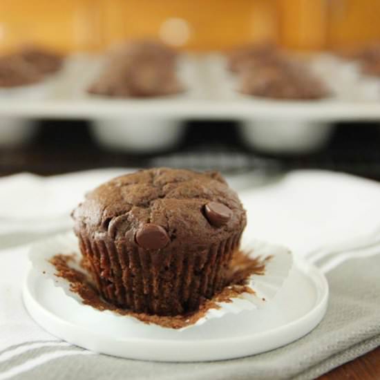 Triple Chocolate Zucchini Muffins