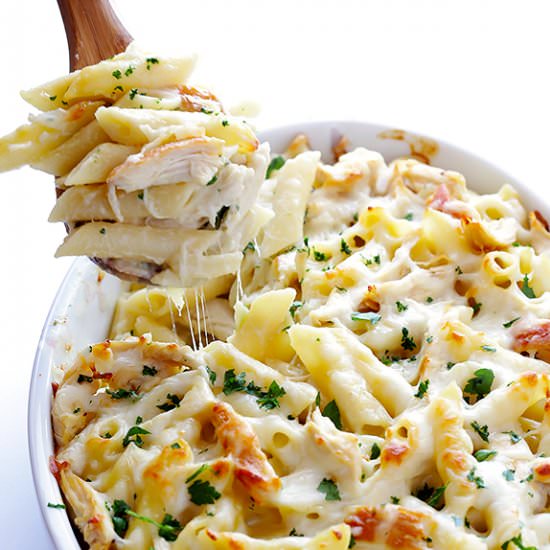 Chicken Alfredo Baked Ziti