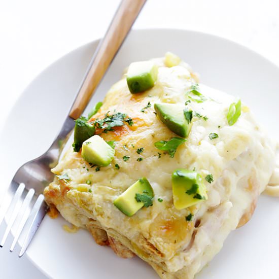 White Chicken Enchilada Casserole