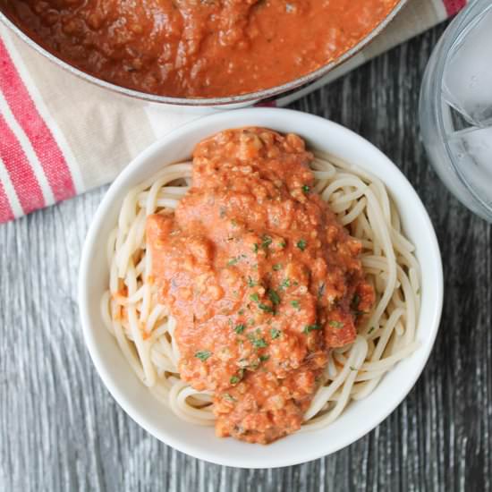 Walnut ‘Bolognese’ Spaghetti Sauce