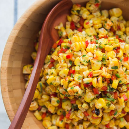 Chili Lime Grilled Corn Salad