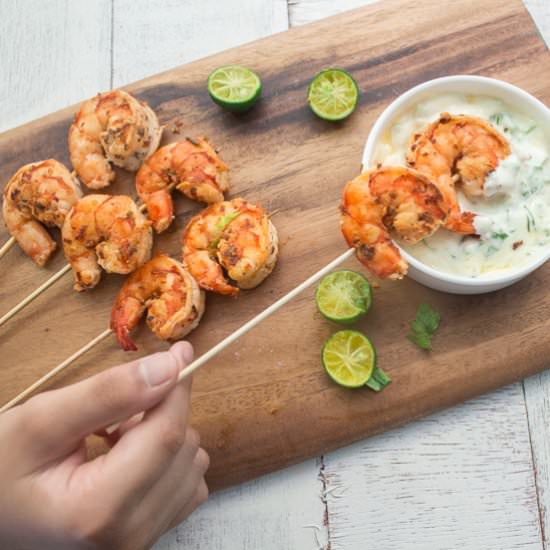 Barbecued Garlic And Chilli Prawns