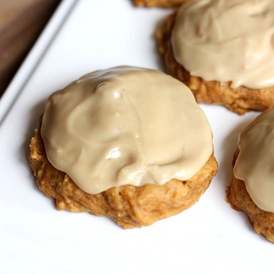Pumpkin Cookies w/ Caramel Frosting