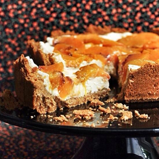 Peach Pretzel Cheesecake