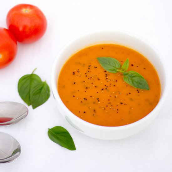 Tomato Soup with a Hint of Basil