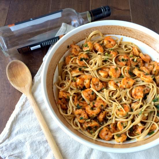 Zesty and Creamy Shrimp Linguine