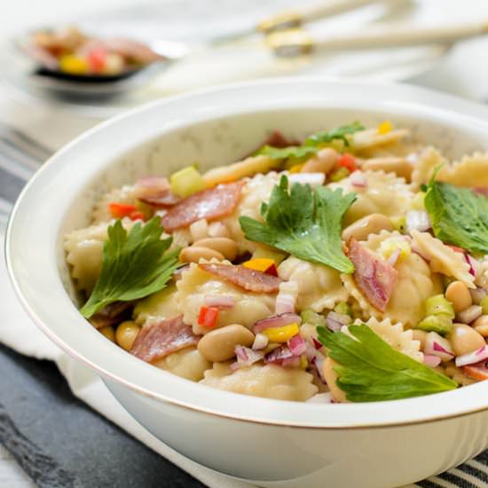 White Bean Salami Pasta Salad