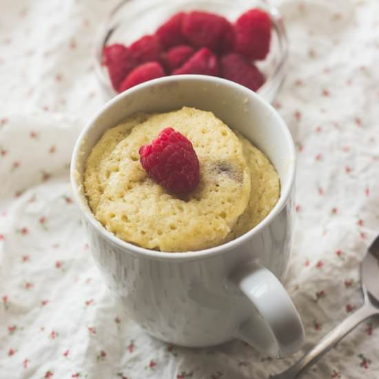 Raspberry Almond Mug Cake