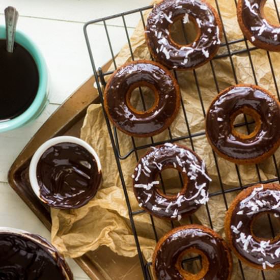 Gluten Free Baked Almond Joy Donuts