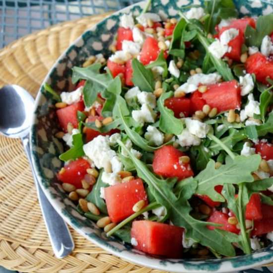 Watermelon Feta & Arugula Salad