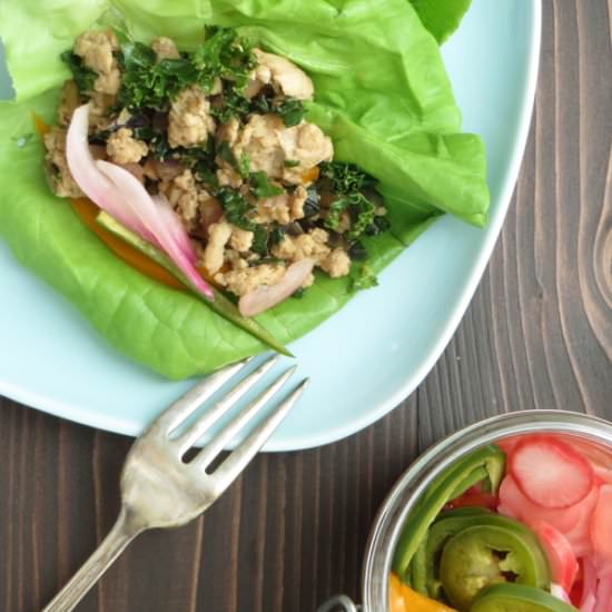 Asian turkey lettuce wraps