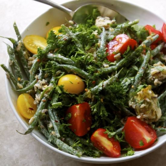 Green Beans w/Minty Tahini Dressing