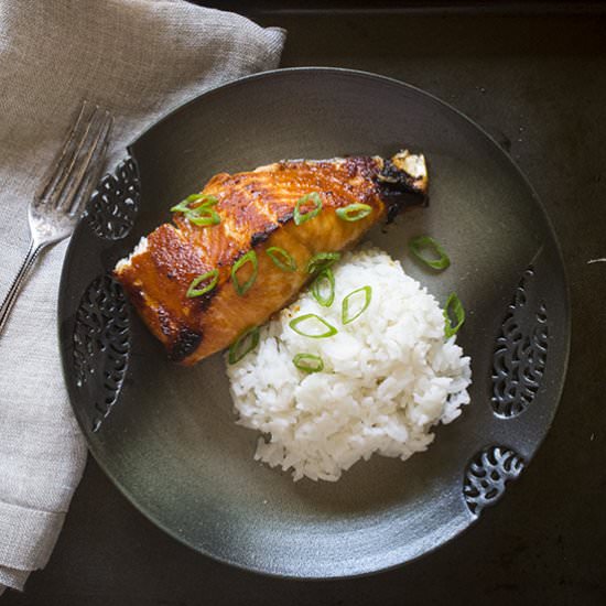 Miso Glazed Salmon w/ Coconut Rice