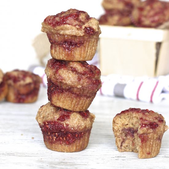 Whole Wheat PB&J Muffins