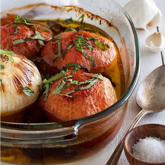 Tomatoes and Onions in Olive Oil