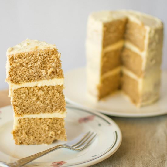Tea Cake with Honey Buttercream