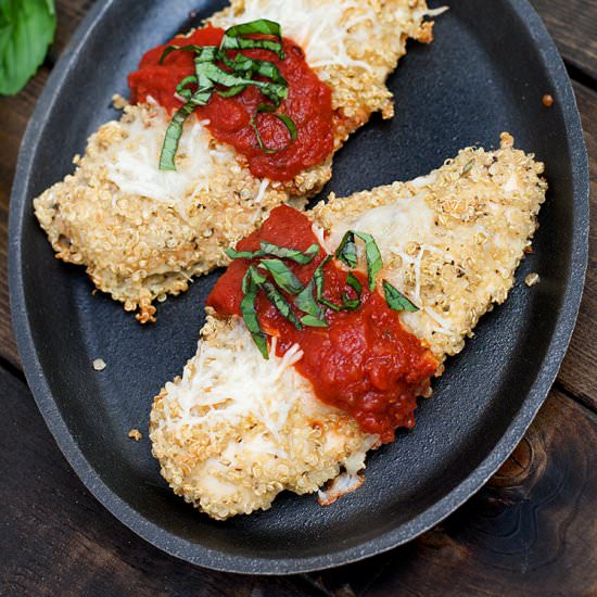 Quinoa Crusted Chicken Parmesan