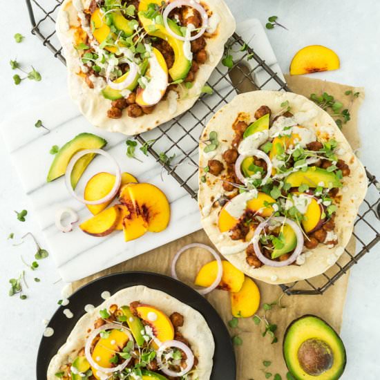 BBQ Chickpea Flatbread Pizzas