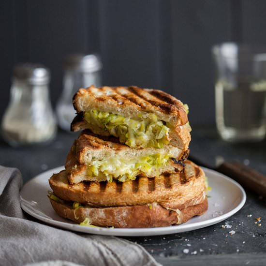 Leek and Cheddar toasted sandwich