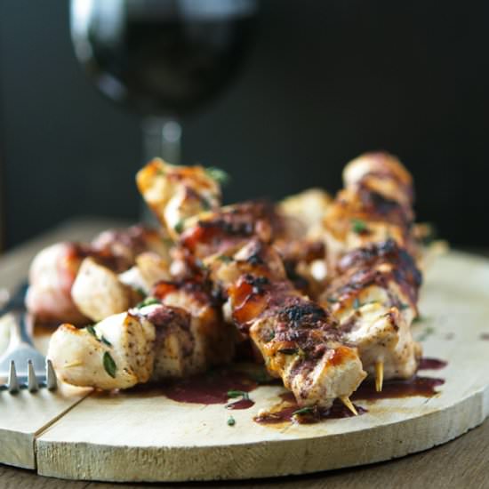 Coq Au Vin Kebabs