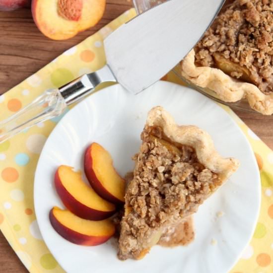 Peach Pie with Streusel Topping