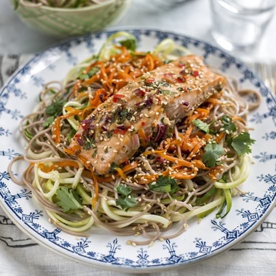 Salmon with Soba Noodles