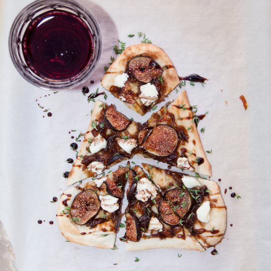 Naan Pizza with Goat Cheese and Fig