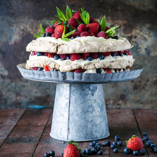 Layered Hazelnut Pavlova