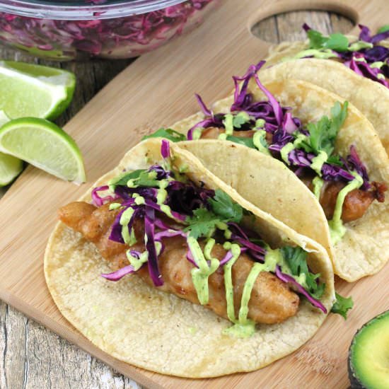 Dr. Pepper Battered Fish Tacos
