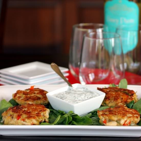 Mini Crab Cakes with Dill Sauce