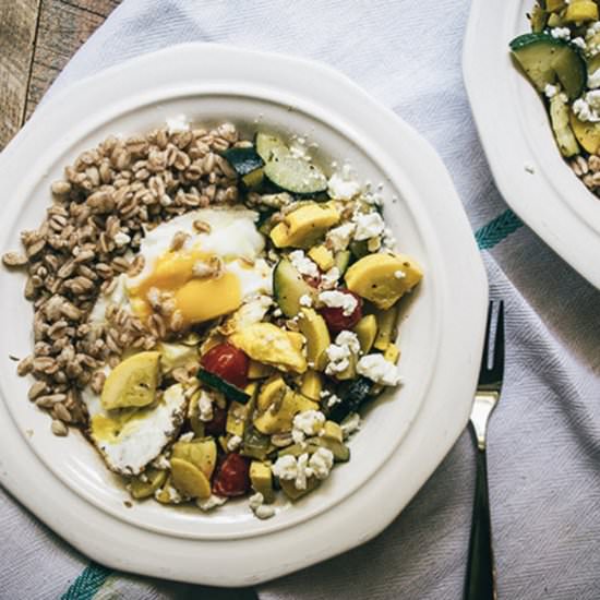 Summer Squash and Farro Veggie Bowl