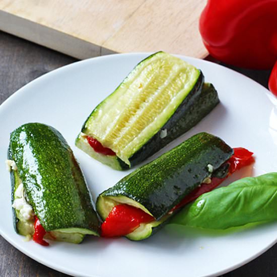Zucchini with Roasted Red Peppers