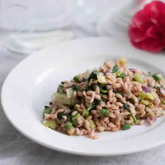 PEARL BARLEY AND SPINACH RISOTTO
